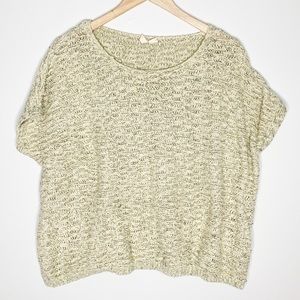 ANTHROPOLOGIE Moth Boxy Short Sleeve Knit Sweater